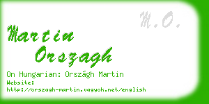 martin orszagh business card